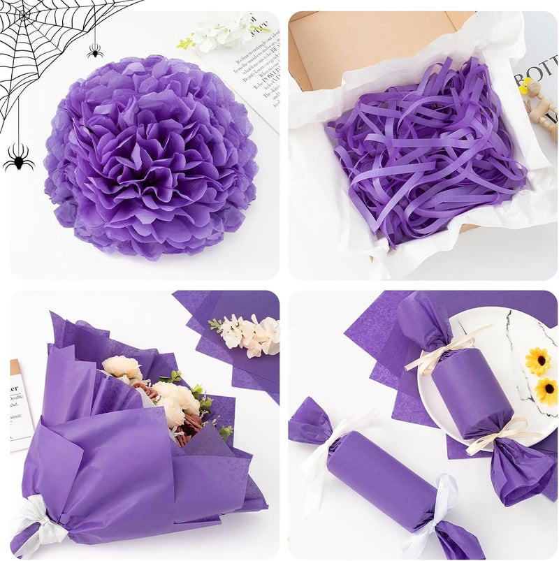 Simetufy Purple Tissue Paper for Gift Bags, 115 Sheets 14 x 20 Inches Purple Wrapping Paper, Gift Wrapping Tissue Paper Bulk for Crafts Mother's Day Fall Halloween Wedding Birthday Holiday Party Decor - Image 5